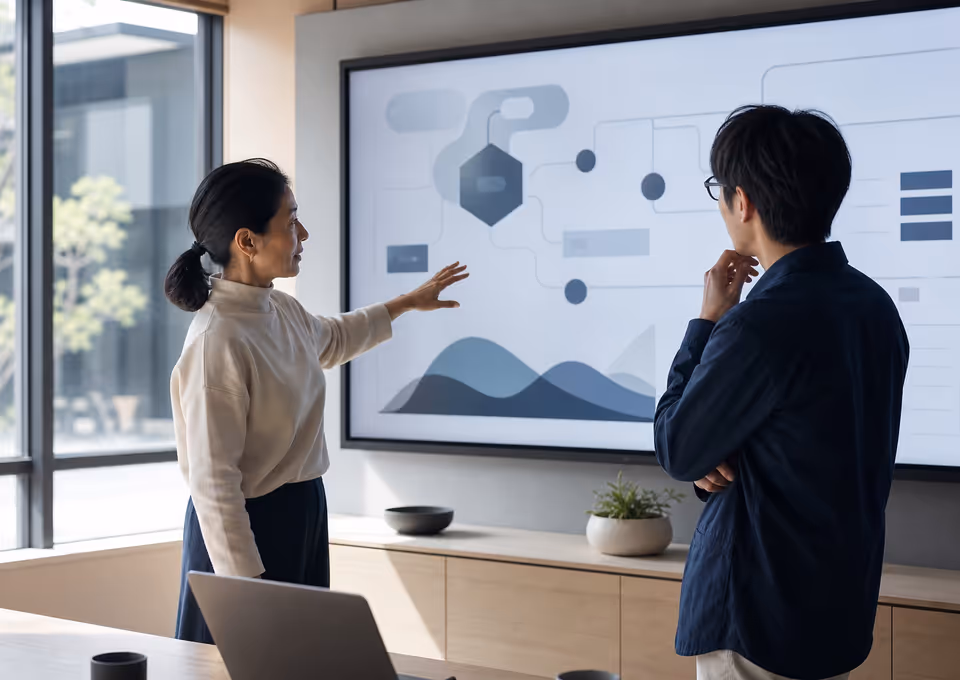 Operations leaders reviewing an AI-assisted workflow
