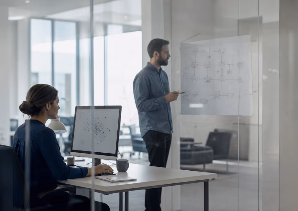 Data and integration team reviewing an enterprise flow