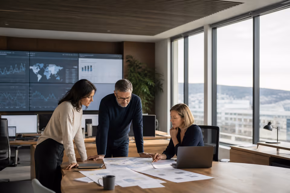 Enterprise leaders reviewing an ERP modernization plan