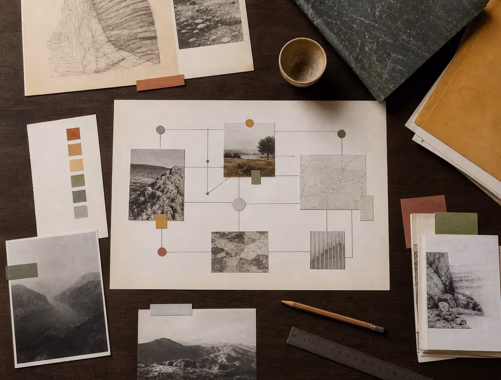 An evidence table arranged into a relationship map