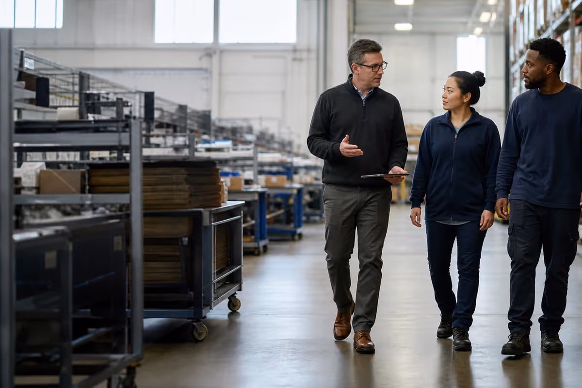 An operations team examining the flow of work