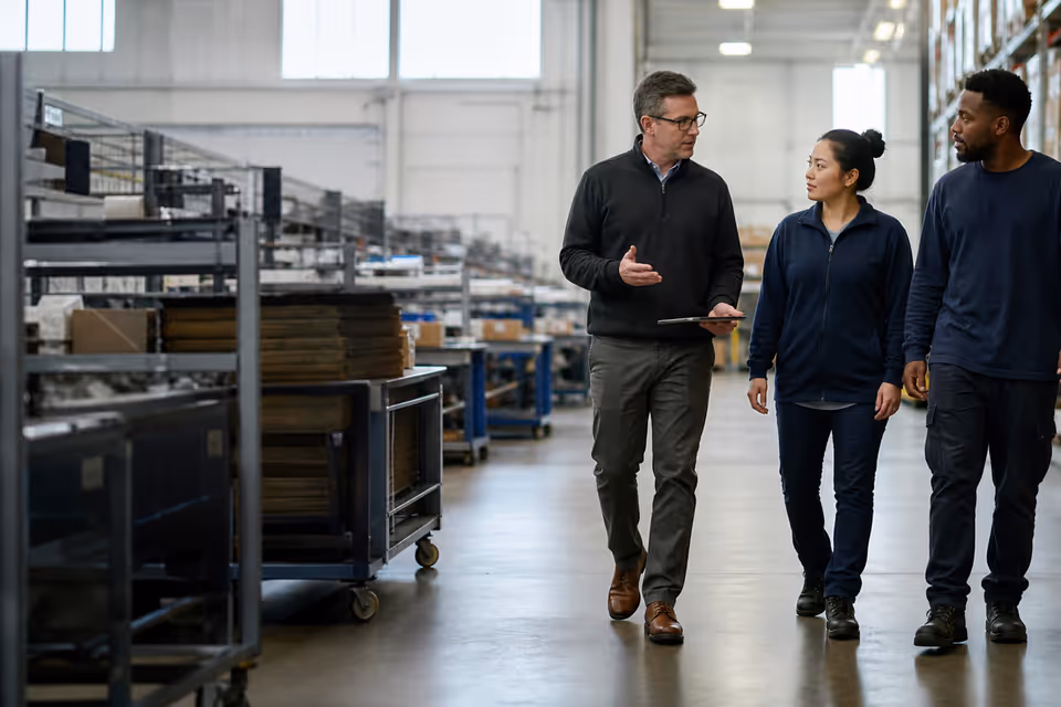 An operations team examining the flow of work