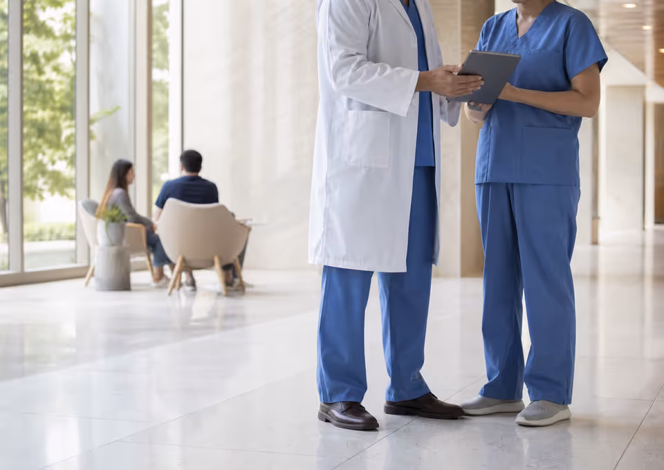 Healthcare operations team reviewing information